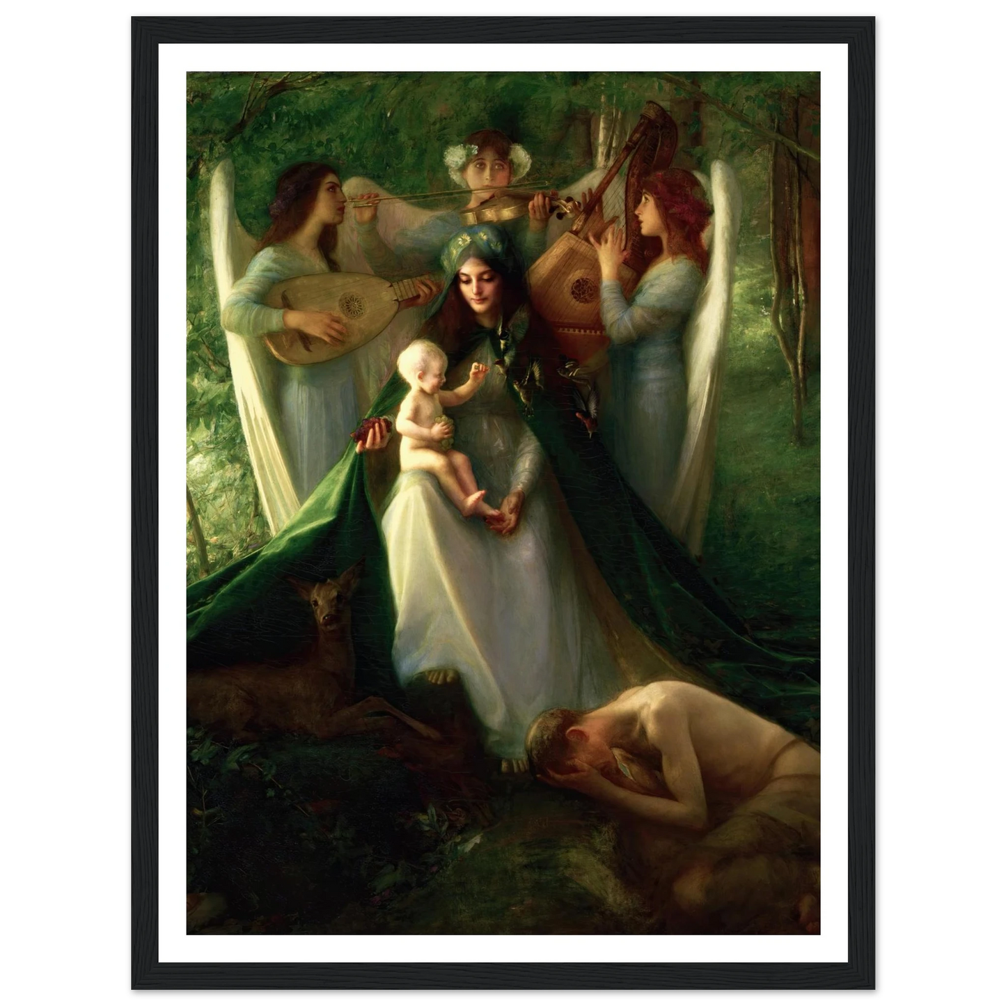 Consolatrix Afflictorium (1899) Art Print | Pascal Adolphe Jean Dagnan Bouveret - Framed Poster - 30x40 cm / 12x16″ - Black frame