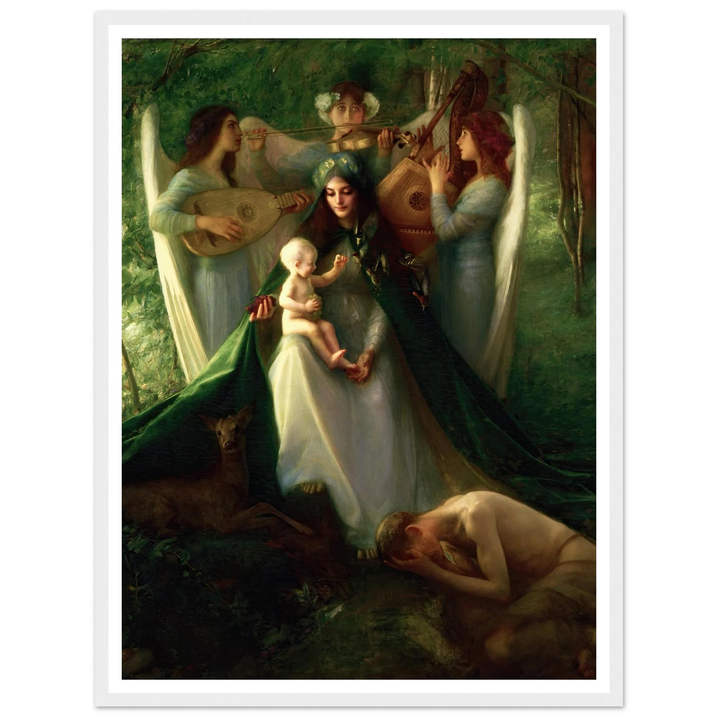 Consolatrix Afflictorium (1899) Art Print | Pascal Adolphe Jean Dagnan Bouveret - Framed Poster - 30x40 cm / 12x16″ - Black frame