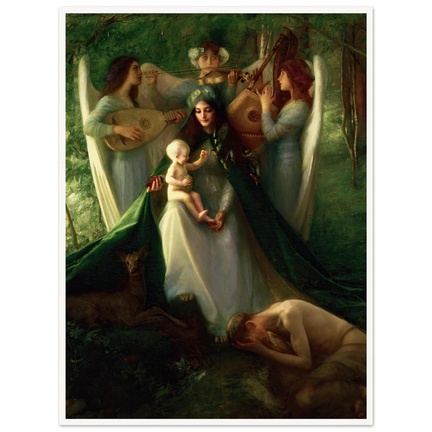 Consolatrix Afflictorium (1899) Art Print | Pascal Adolphe Jean Dagnan Bouveret - Framed Poster - 30x40 cm / 12x16″ - Black frame