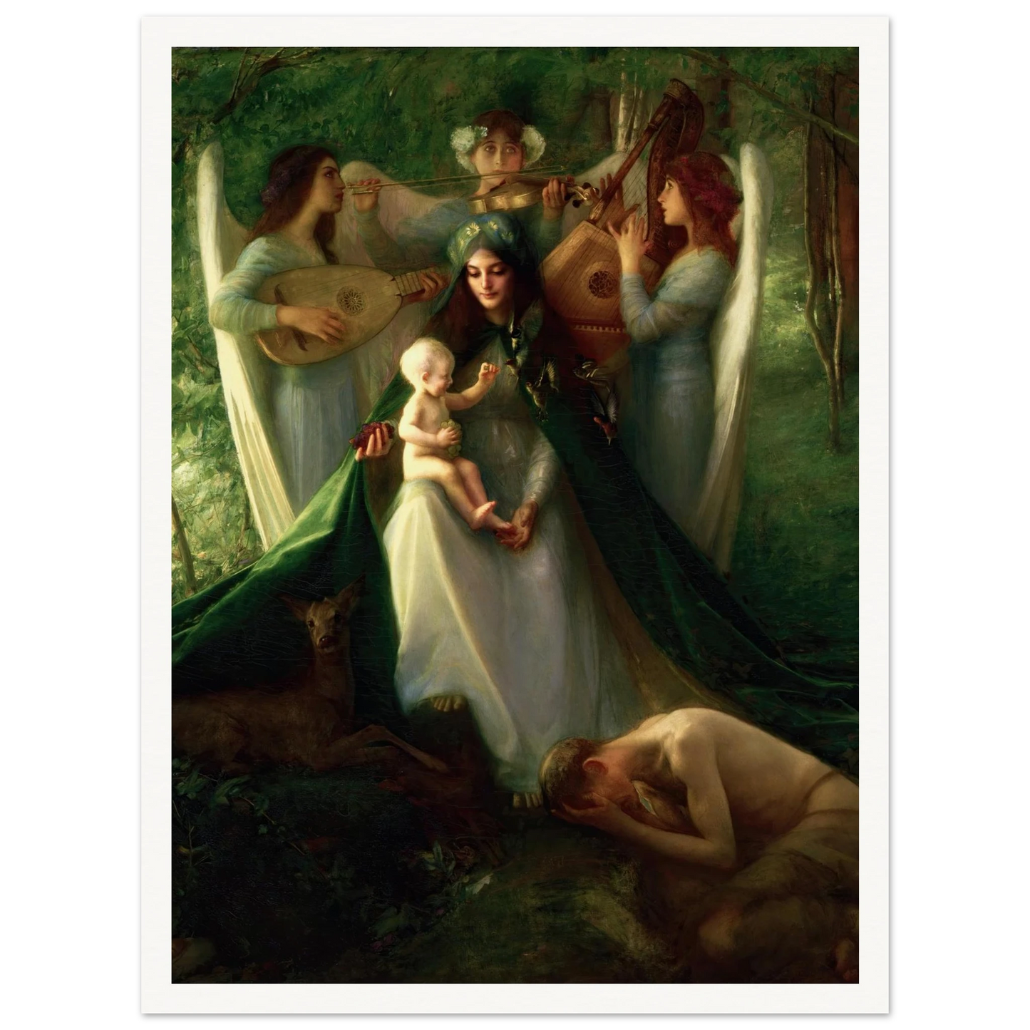 Consolatrix Afflictorium (1899) Art Print | Pascal Adolphe Jean Dagnan Bouveret - Framed Poster - 30x40 cm / 12x16″ - Black frame