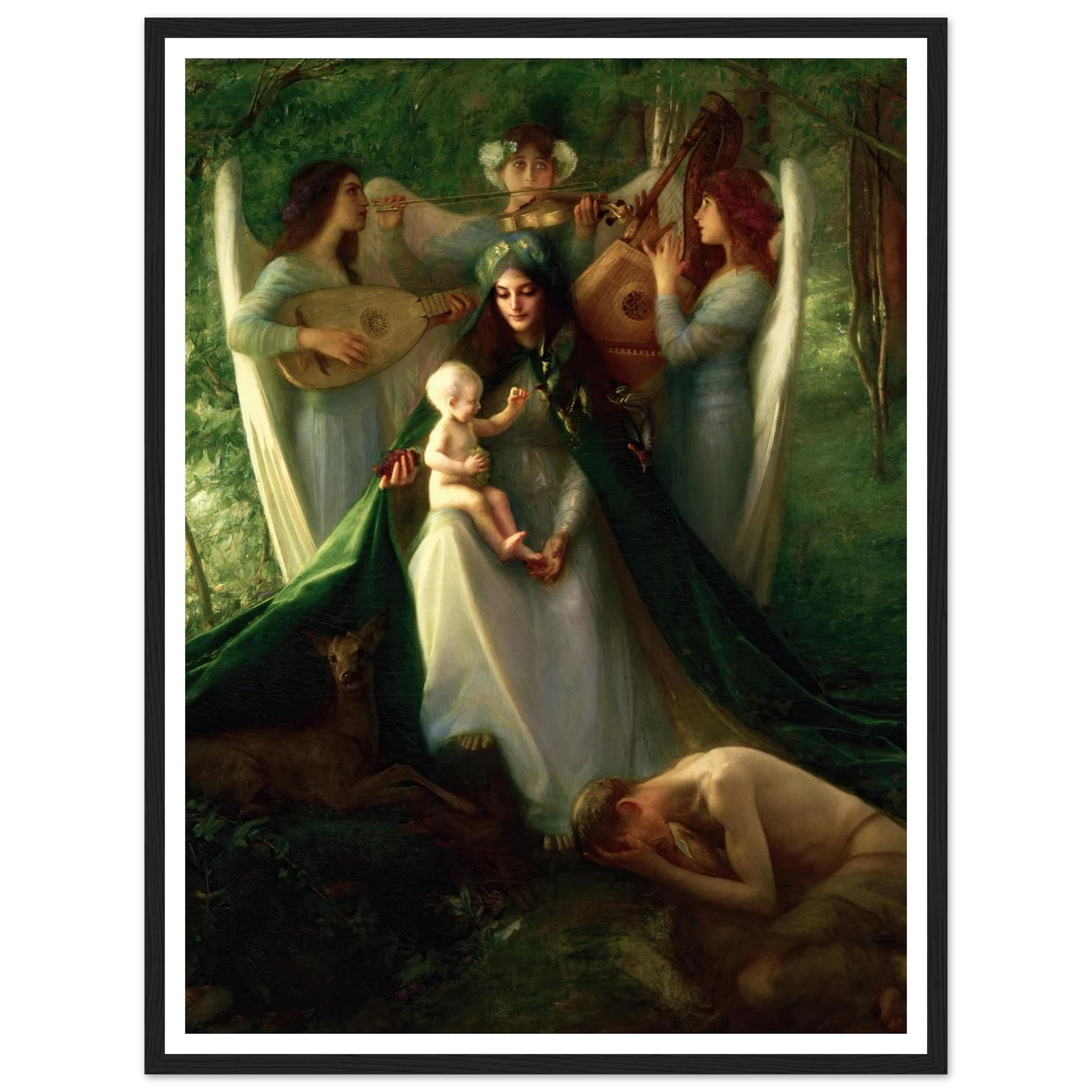Consolatrix Afflictorium (1899) Art Print | Pascal Adolphe Jean Dagnan Bouveret - Framed Poster - 30x40 cm / 12x16″ - Black frame