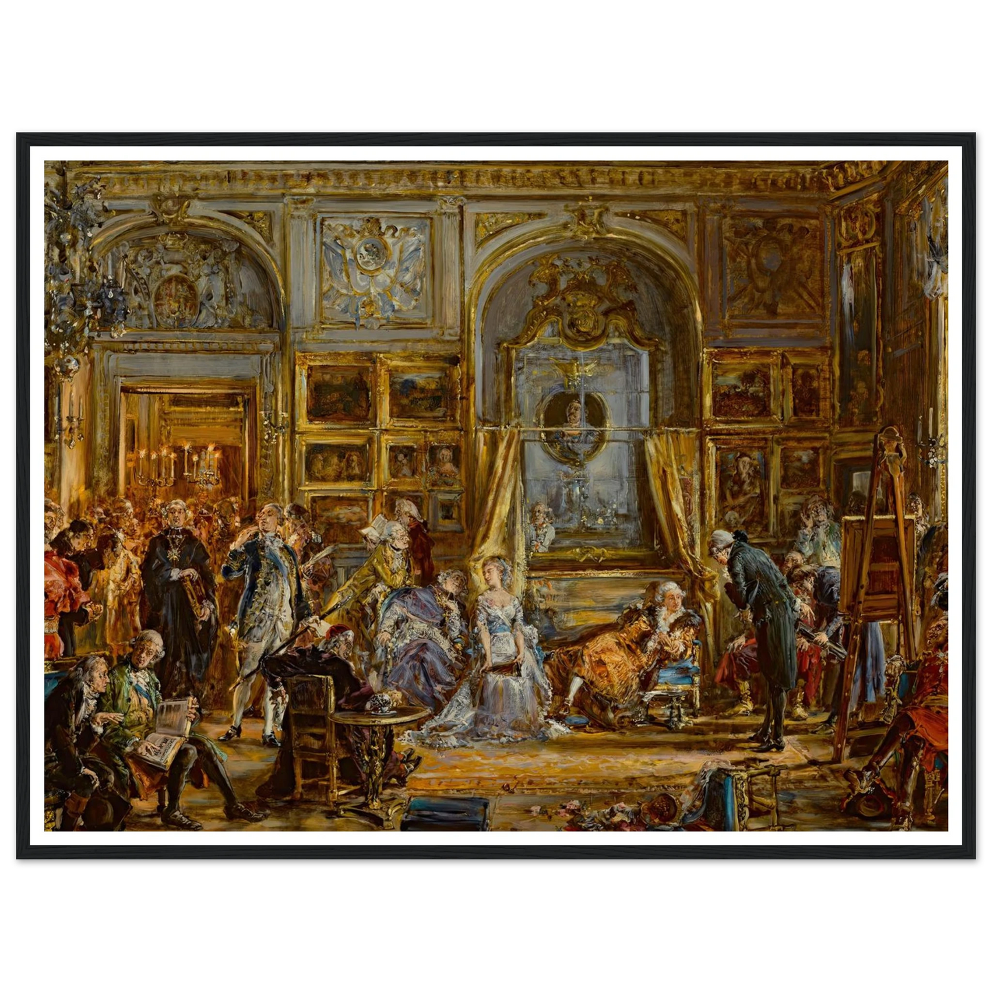Constitution of the 3 May. Four-Year Seym. Commission of Education. Partition 1795 AD, from the series “History of Civilization in Poland” (1888) Art Print | Jan Matejko - Framed Poster - 30x40 cm / 12x16″ - Black frame