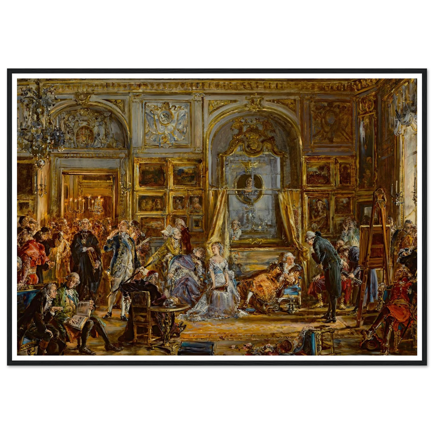 Constitution of the 3 May. Four-Year Seym. Commission of Education. Partition 1795 AD, from the series “History of Civilization in Poland” (1888) Art Print | Jan Matejko - Framed Poster - 30x40 cm / 12x16″ - Black frame