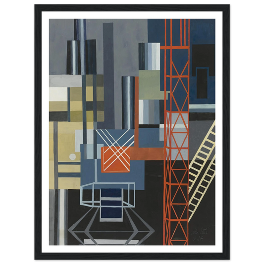 Constructivist Stage Design Art Print | Alexandra Exter - Framed Poster - 30x40 cm / 12x16″ - Black frame