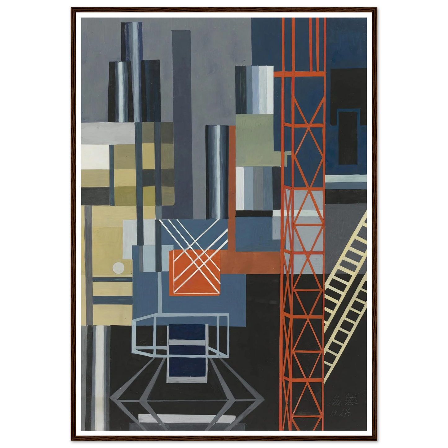 Constructivist Stage Design Art Print | Alexandra Exter - Framed Poster - 30x40 cm / 12x16″ - Black frame