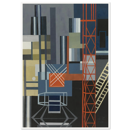 Constructivist Stage Design Art Print | Alexandra Exter - Framed Poster - 30x40 cm / 12x16″ - Black frame