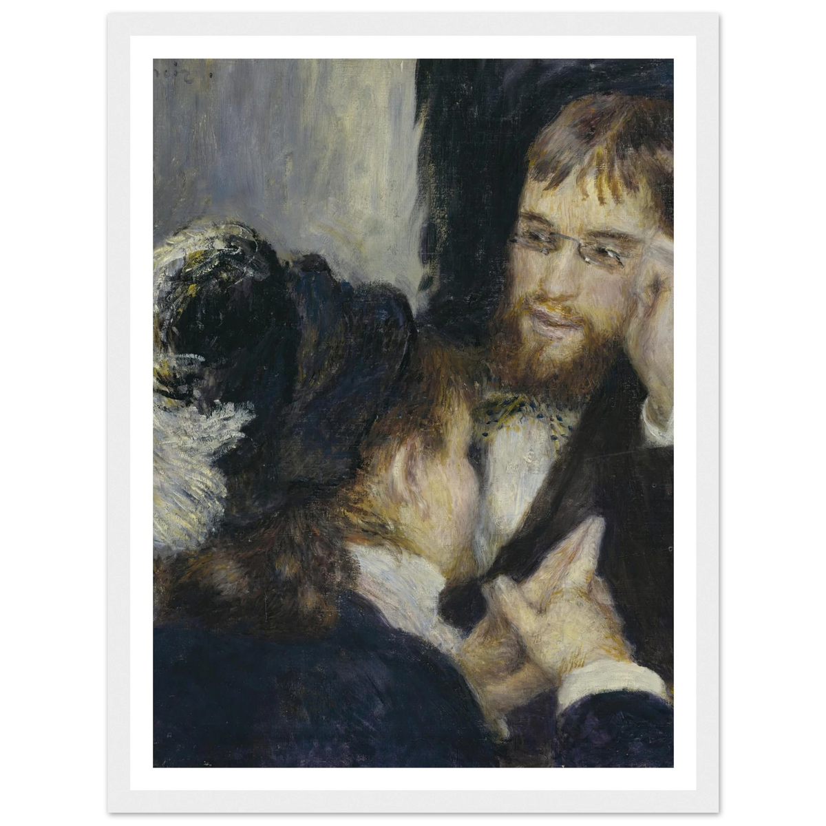 Conversation (1878) Art Print | Pierre Auguste Renoir - Framed Poster - 30x40 cm / 12x16″ - Black frame