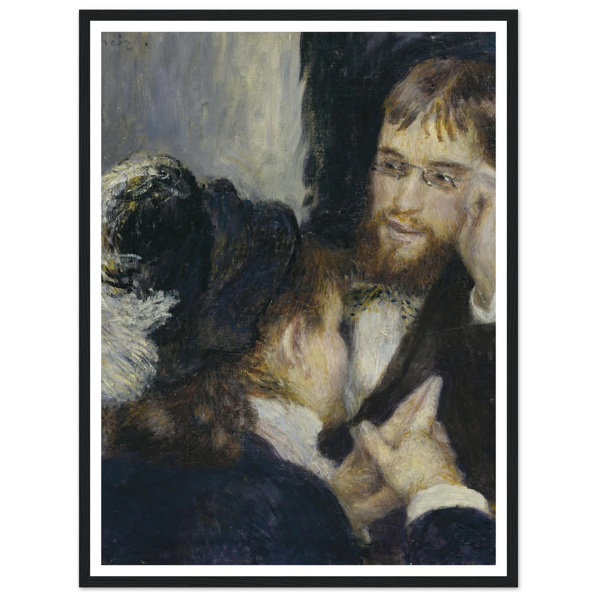 Conversation (1878) Art Print | Pierre Auguste Renoir - Framed Poster - 30x40 cm / 12x16″ - Black frame