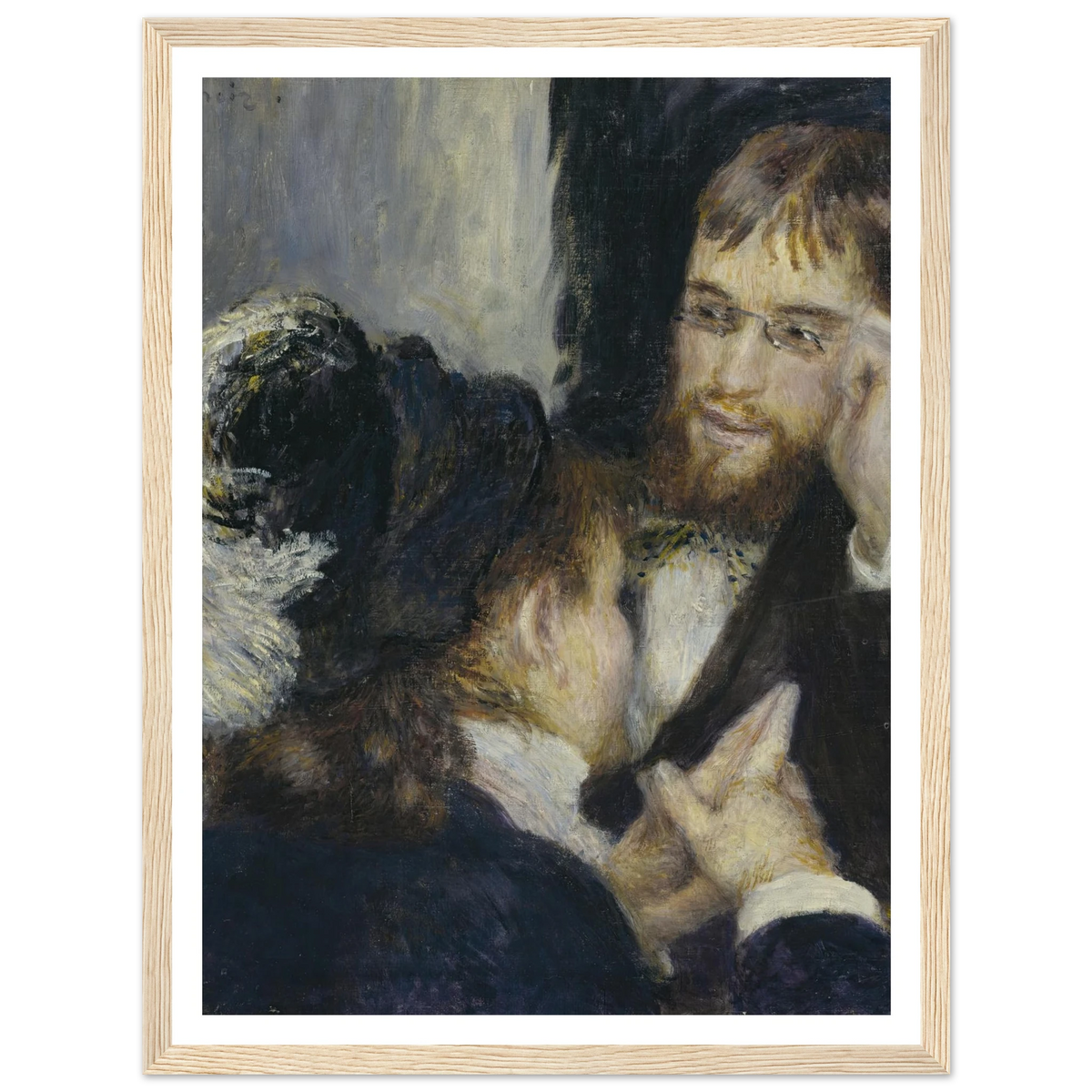 Conversation (1878) Art Print | Pierre Auguste Renoir - Framed Poster - 30x40 cm / 12x16″ - Black frame