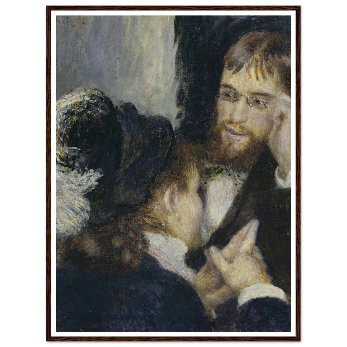 Conversation (1878) Art Print | Pierre Auguste Renoir - Framed Poster - 30x40 cm / 12x16″ - Black frame