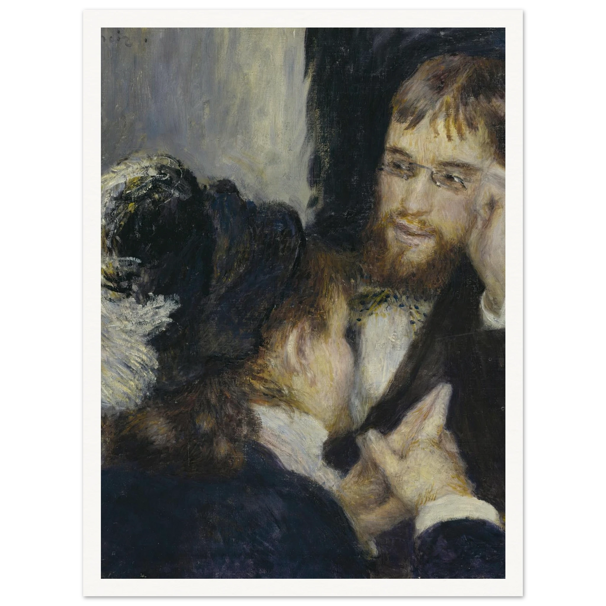 Conversation (1878) Art Print | Pierre Auguste Renoir - Framed Poster - 30x40 cm / 12x16″ - Black frame