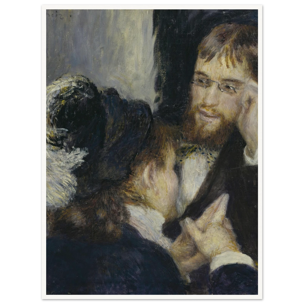 Conversation (1878) Art Print | Pierre Auguste Renoir - Framed Poster - 30x40 cm / 12x16″ - Black frame