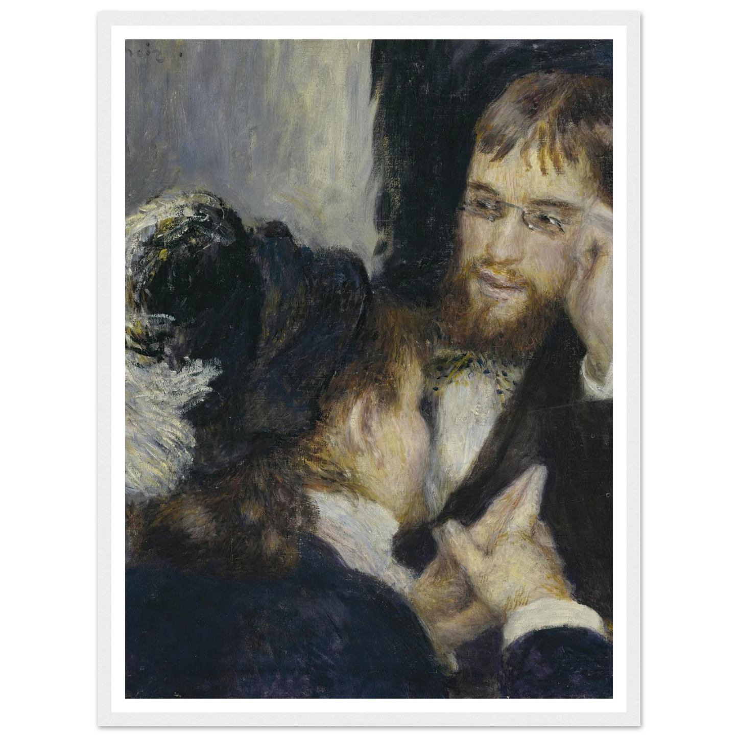 Conversation (1878) Art Print | Pierre Auguste Renoir - Framed Poster - 30x40 cm / 12x16″ - Black frame
