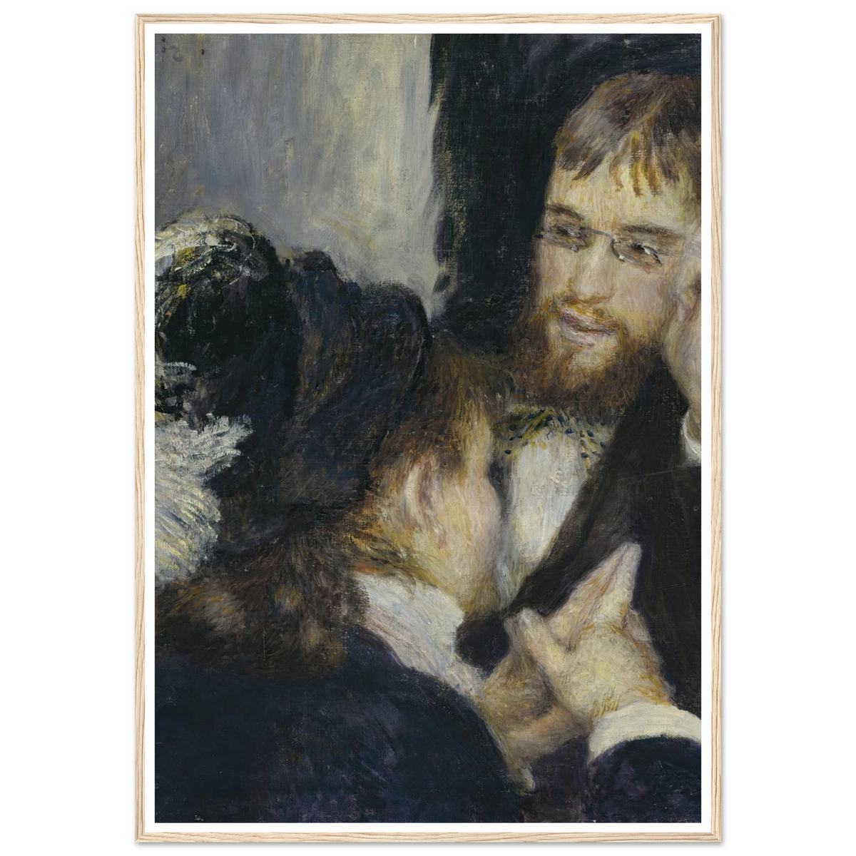 Conversation (1878) Art Print | Pierre Auguste Renoir - Framed Poster - 30x40 cm / 12x16″ - Black frame