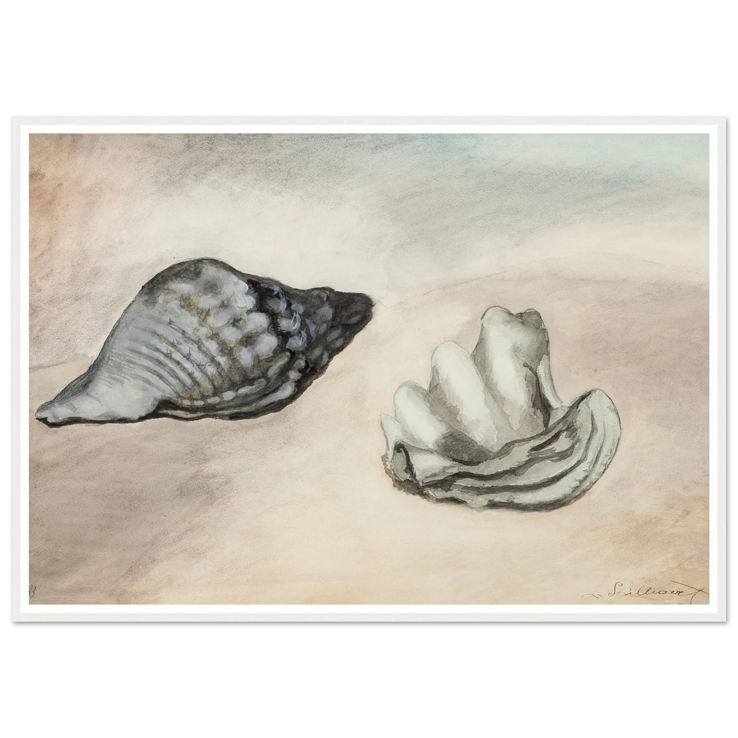 Coquillages (1933) Art Print | Leon Spilliaert - Framed Poster - 30x40 cm / 12x16″ - Black frame