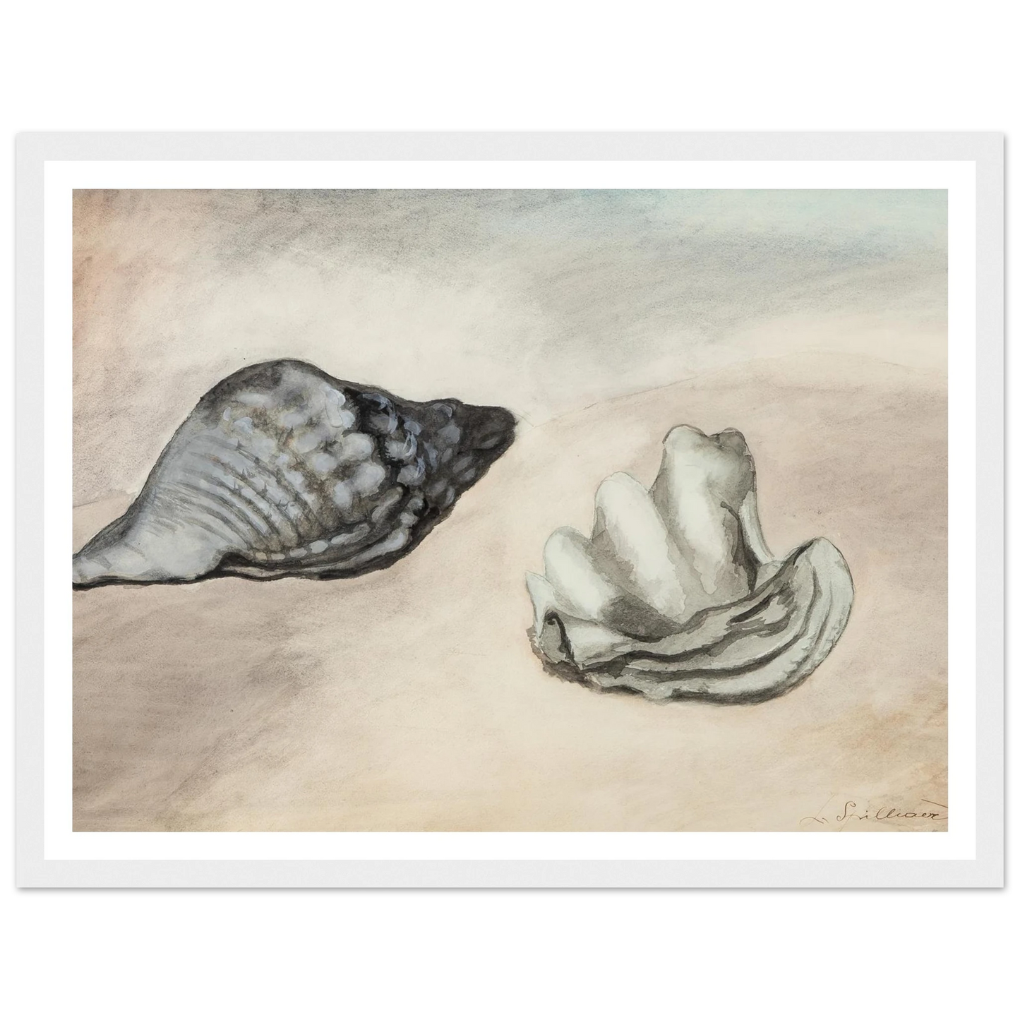 Coquillages (1933) Art Print | Leon Spilliaert - Framed Poster - 30x40 cm / 12x16″ - Black frame