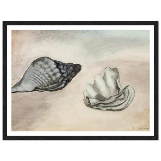 Coquillages (1933) Art Print | Leon Spilliaert - Framed Poster - 30x40 cm / 12x16″ - Black frame
