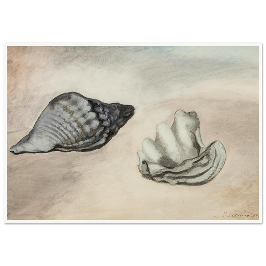 Coquillages (1933) Art Print | Leon Spilliaert - Framed Poster - 30x40 cm / 12x16″ - Black frame