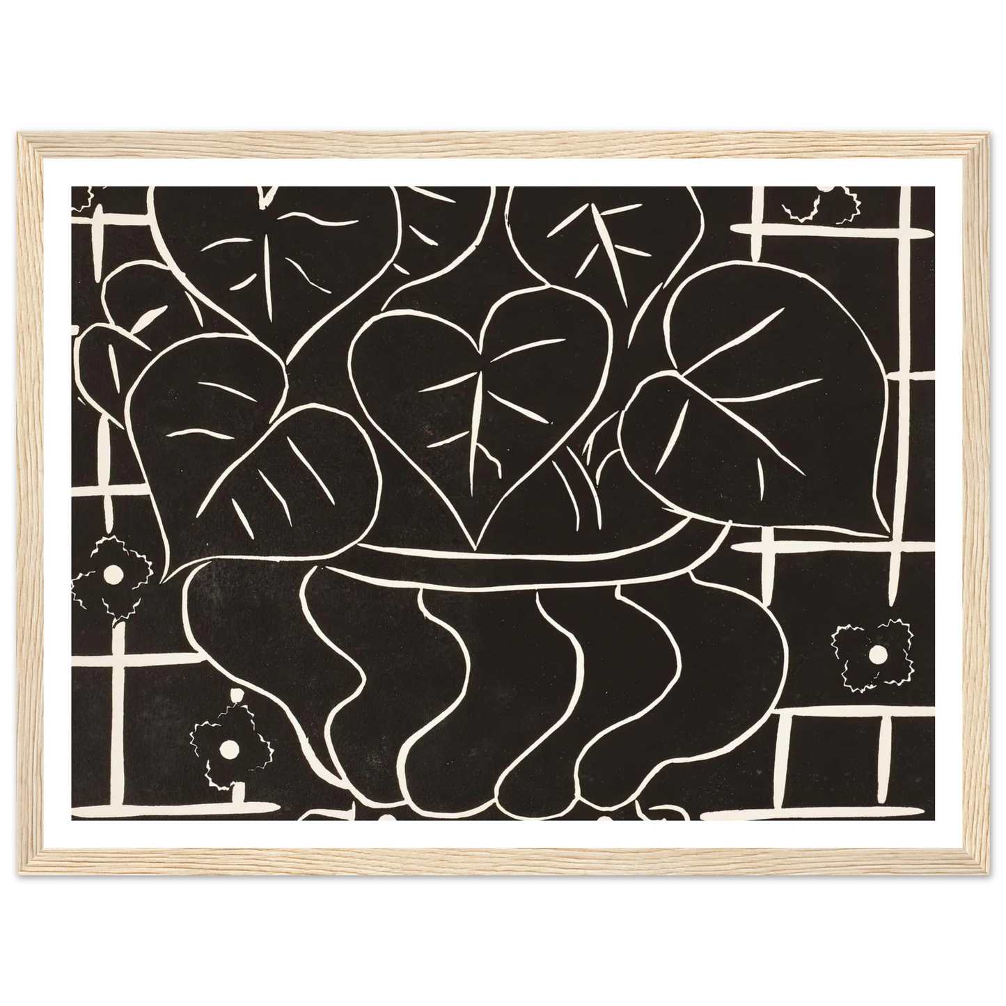Corbeille de bégonias I (1938) Art Print | Henri Matisse - Framed Poster - 30x40 cm / 12x16″ - Black frame