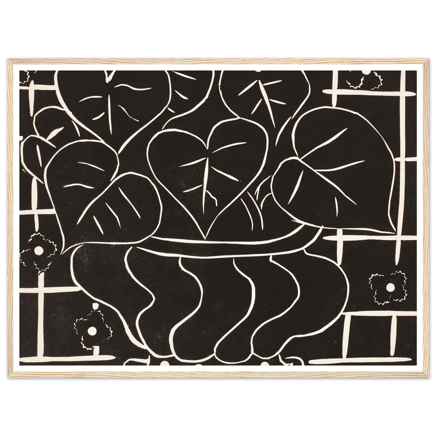 Corbeille de bégonias I (1938) Art Print | Henri Matisse - Framed Poster - 30x40 cm / 12x16″ - Black frame