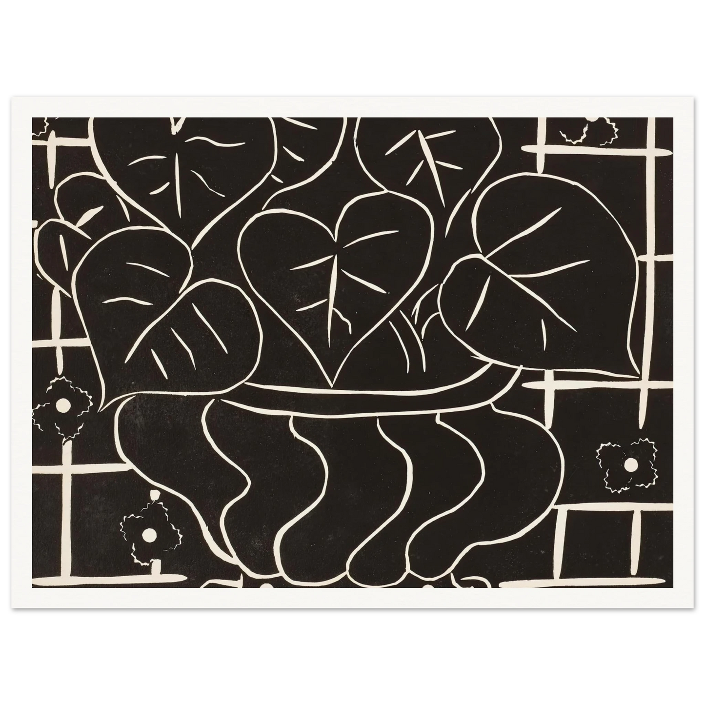 Corbeille de bégonias I (1938) Art Print | Henri Matisse - Framed Poster - 30x40 cm / 12x16″ - Black frame