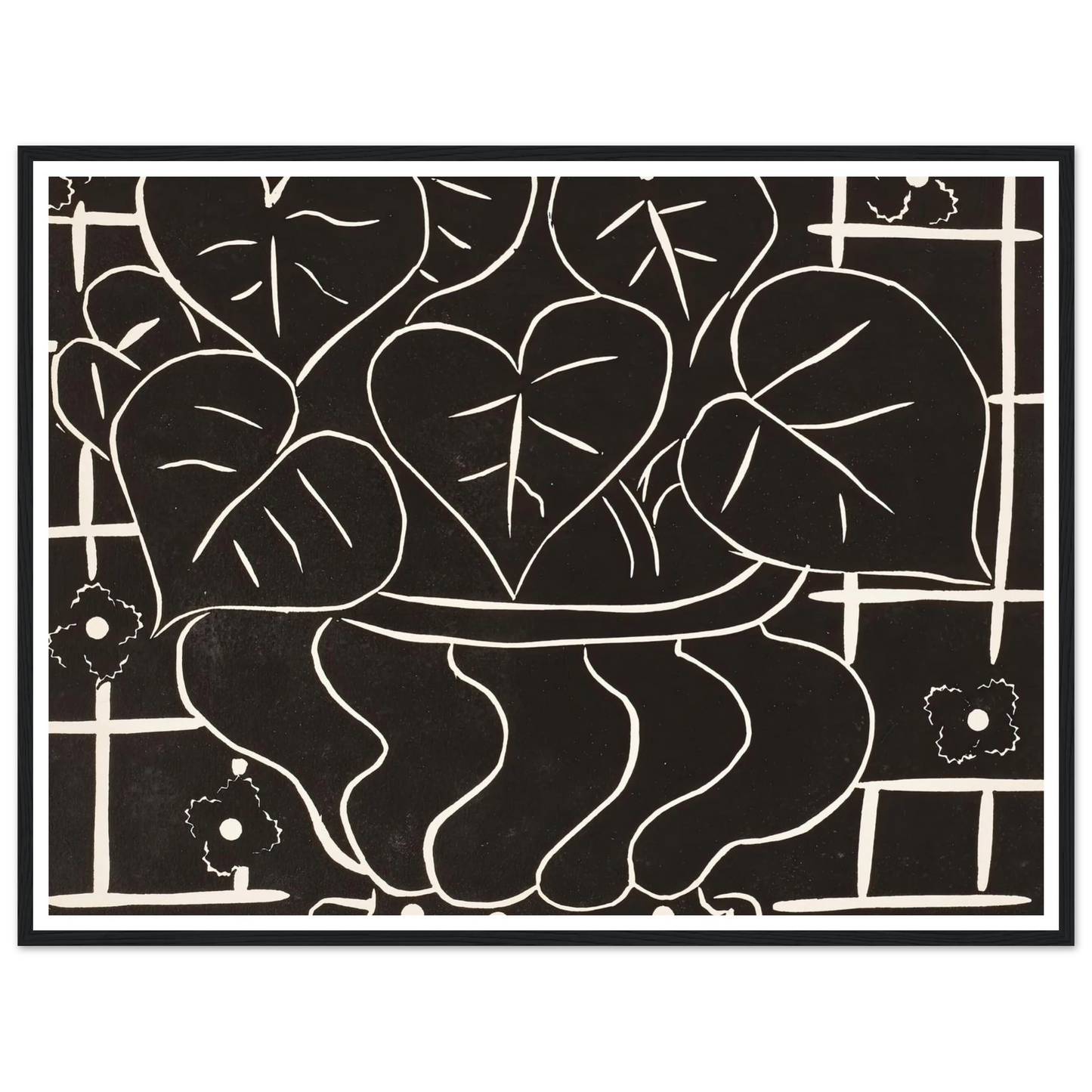 Corbeille de bégonias I (1938) Art Print | Henri Matisse - Framed Poster - 30x40 cm / 12x16″ - Black frame