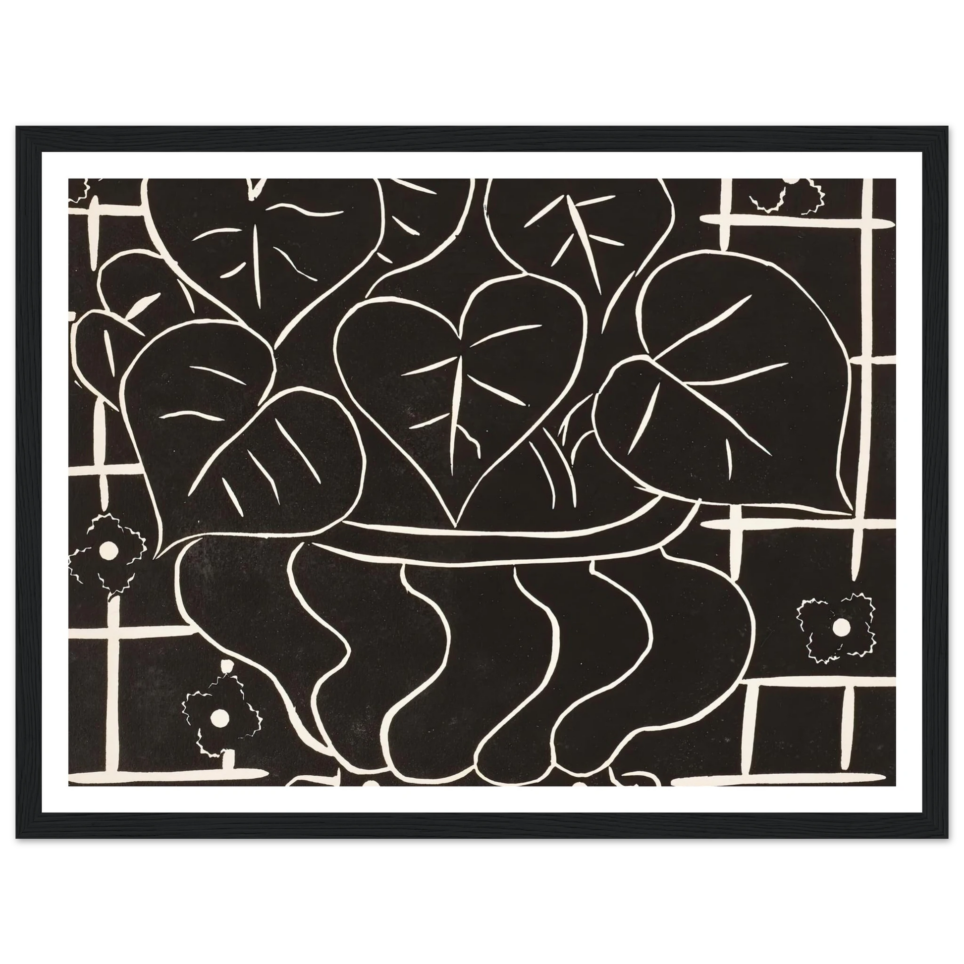 Corbeille de bégonias I (1938) Art Print | Henri Matisse - Framed Poster - 30x40 cm / 12x16″ - Black frame