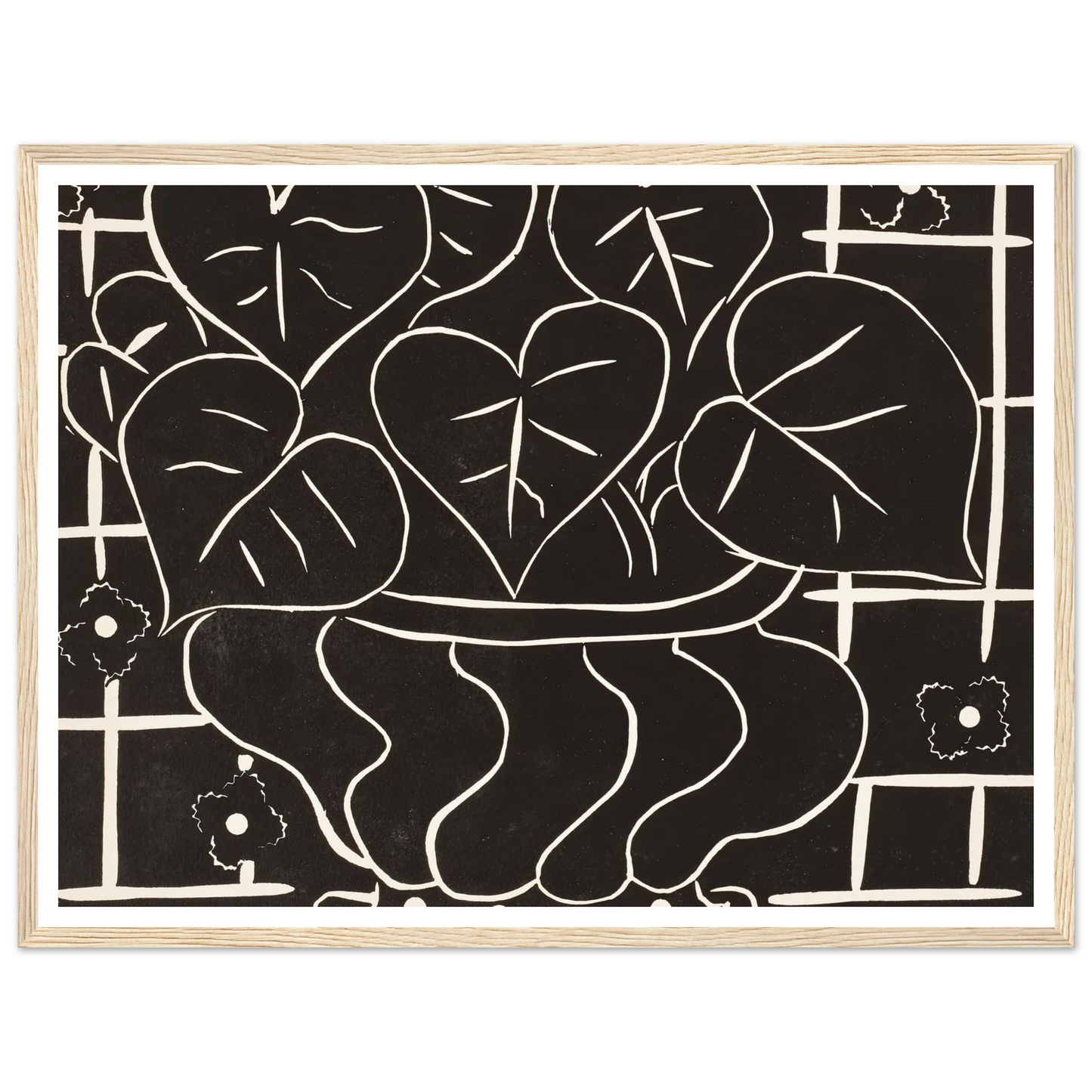 Corbeille de bégonias I (1938) Art Print | Henri Matisse - Framed Poster - 30x40 cm / 12x16″ - Black frame