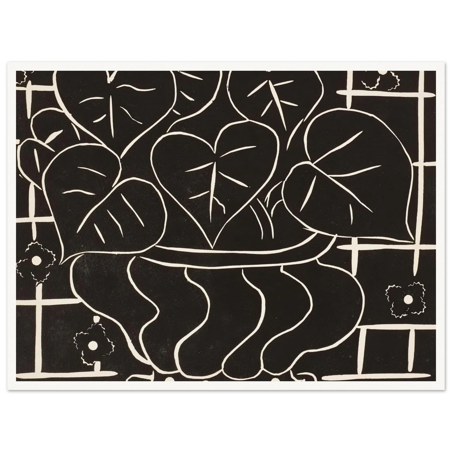 Corbeille de bégonias I (1938) Art Print | Henri Matisse - Framed Poster - 30x40 cm / 12x16″ - Black frame