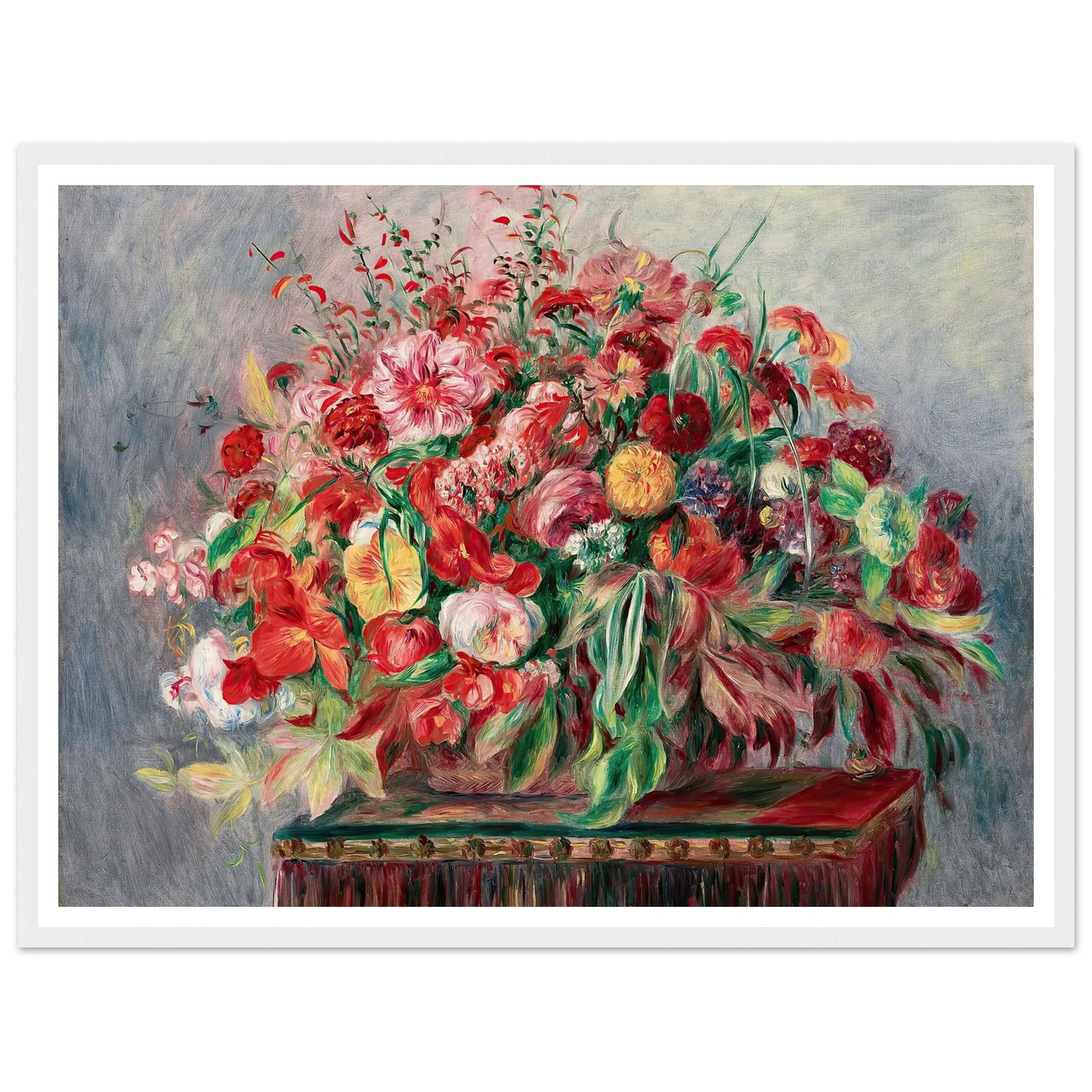 Corbeille de fleurs (1890) Art Print | Pierre Auguste Renoir - Framed Poster - 30x40 cm / 12x16″ - Black frame