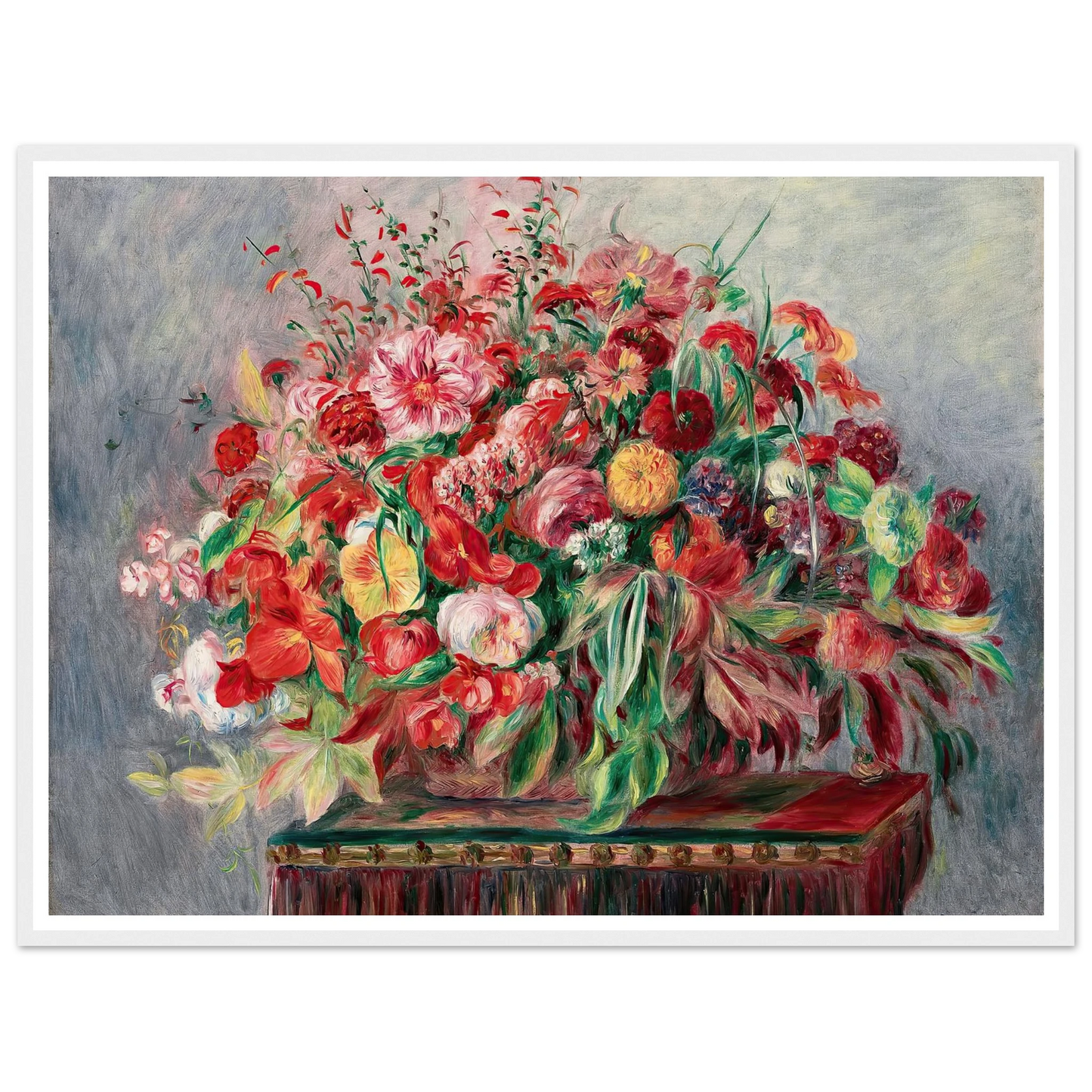 Corbeille de fleurs (1890) Art Print | Pierre Auguste Renoir - Framed Poster - 30x40 cm / 12x16″ - Black frame