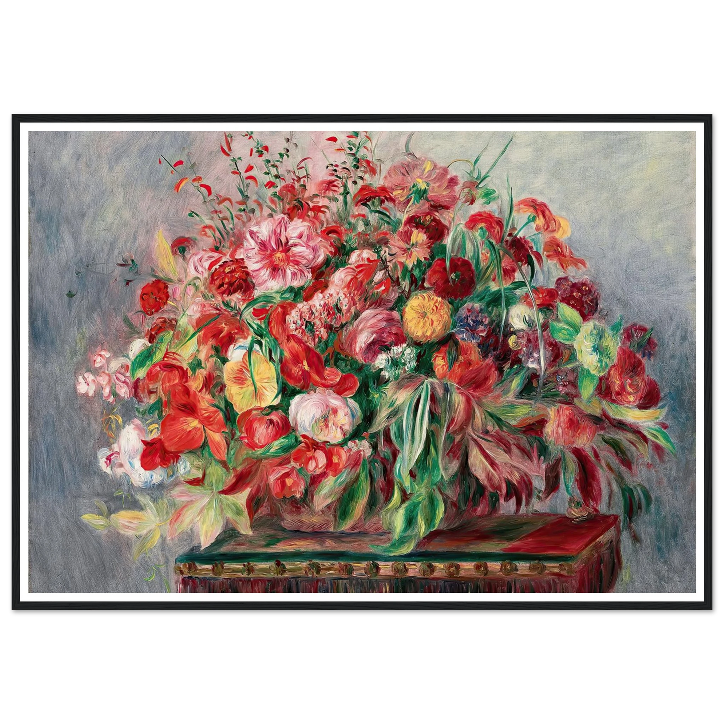 Corbeille de fleurs (1890) Art Print | Pierre Auguste Renoir - Framed Poster - 30x40 cm / 12x16″ - Black frame