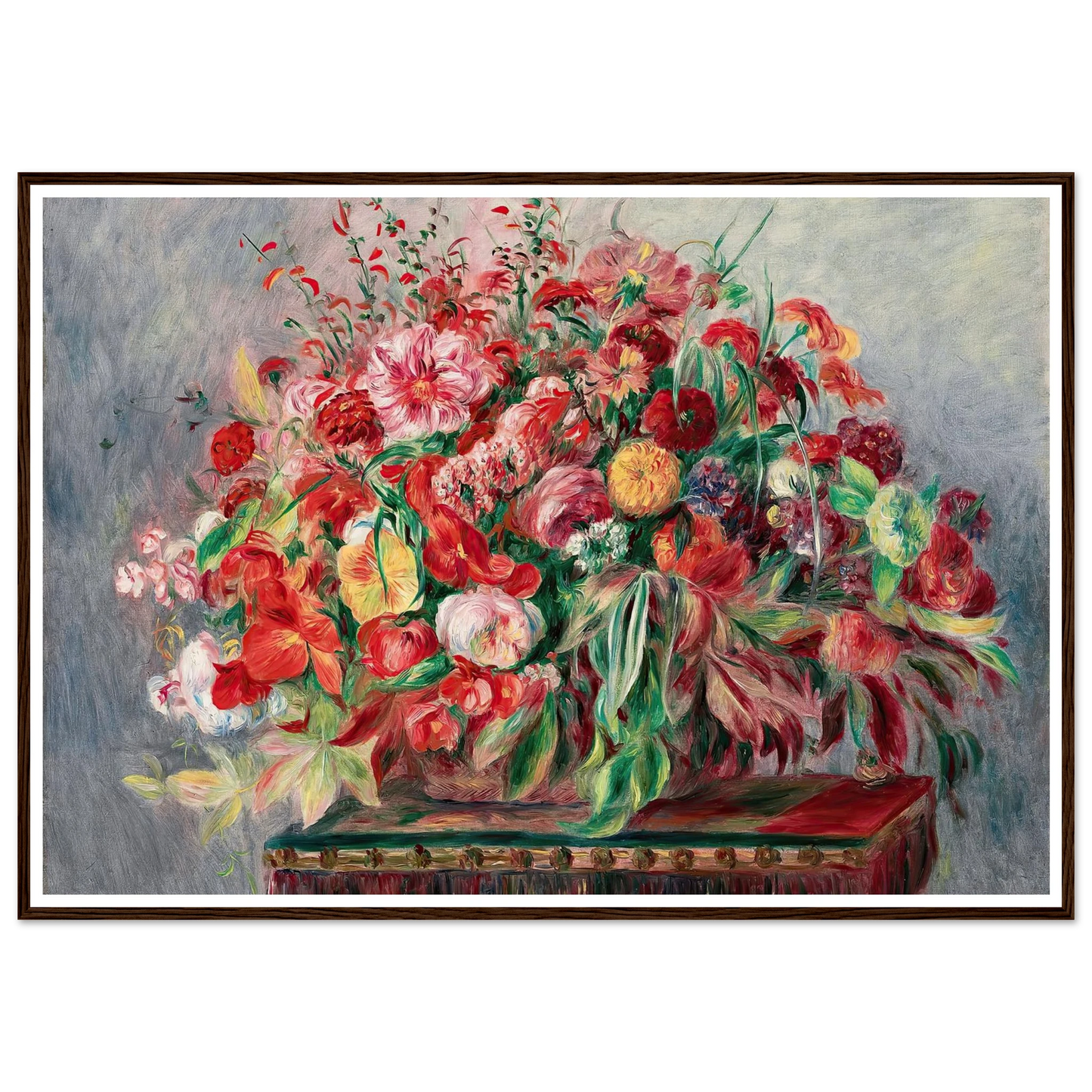 Corbeille de fleurs (1890) Art Print | Pierre Auguste Renoir - Framed Poster - 30x40 cm / 12x16″ - Black frame