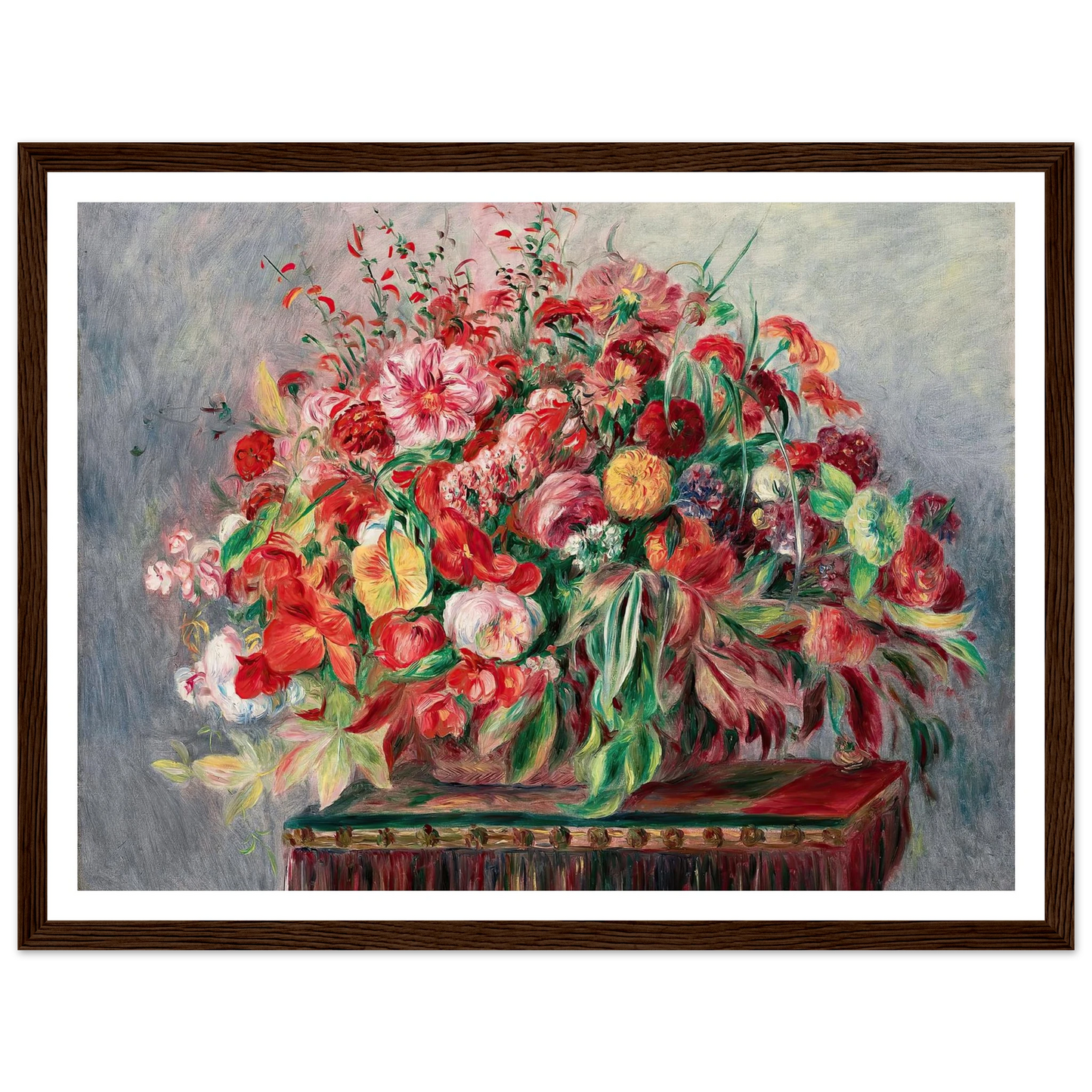 Corbeille de fleurs (1890) Art Print | Pierre Auguste Renoir - Framed Poster - 30x40 cm / 12x16″ - Black frame