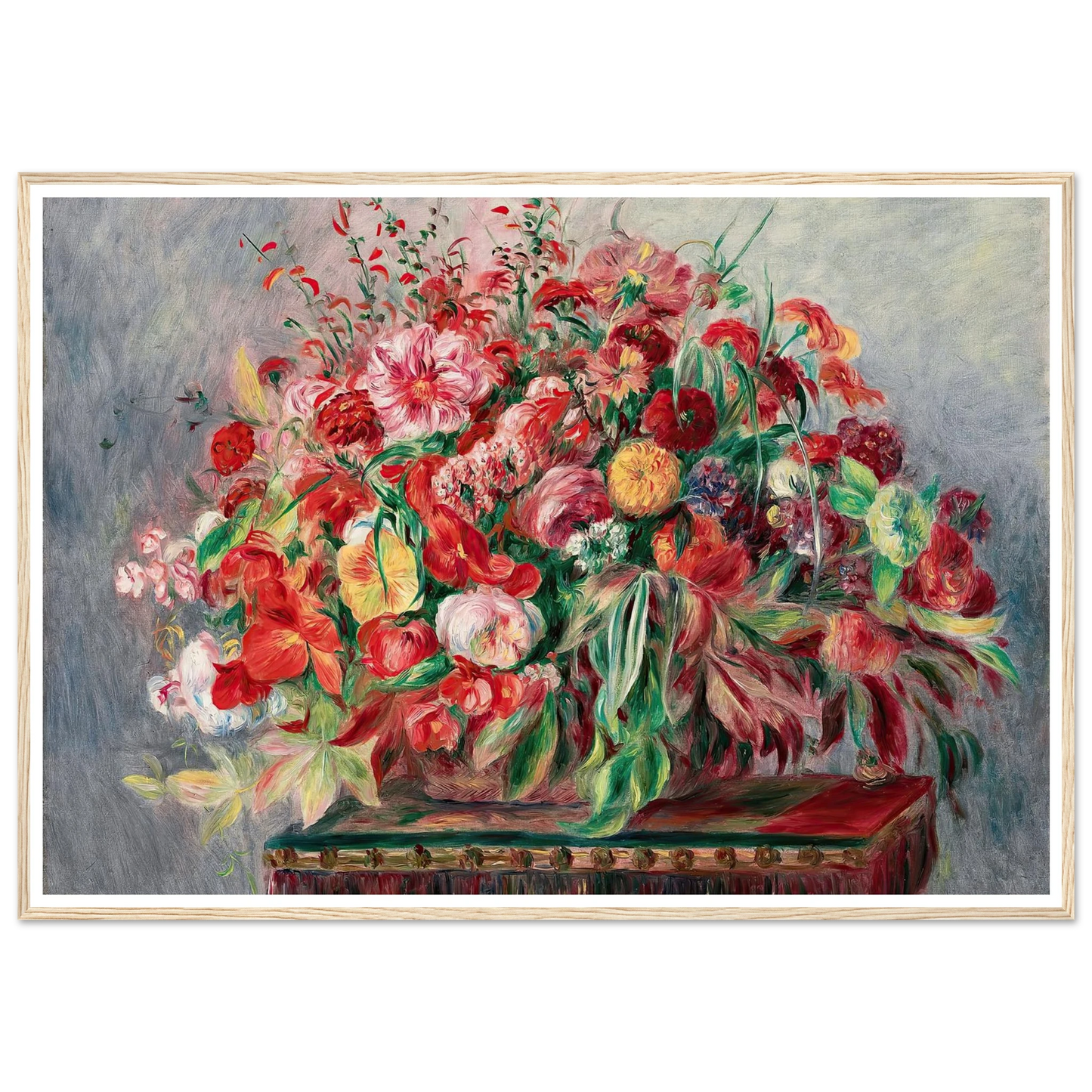 Corbeille de fleurs (1890) Art Print | Pierre Auguste Renoir - Framed Poster - 30x40 cm / 12x16″ - Black frame