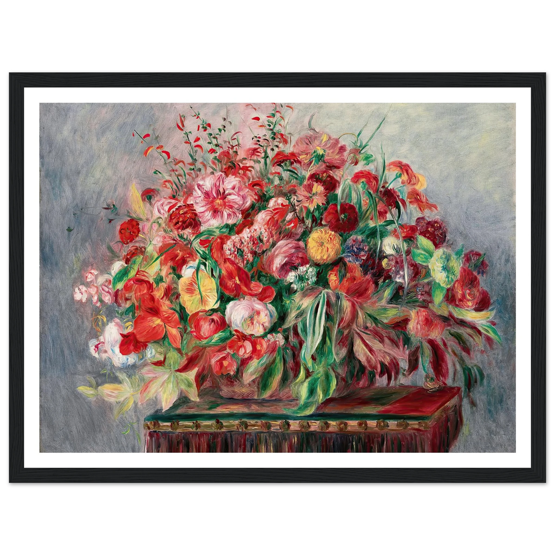 Corbeille de fleurs (1890) Art Print | Pierre Auguste Renoir - Framed Poster - 30x40 cm / 12x16″ - Black frame
