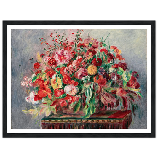 Corbeille de fleurs (1890) Art Print | Pierre Auguste Renoir - Framed Poster - 30x40 cm / 12x16″ - Black frame
