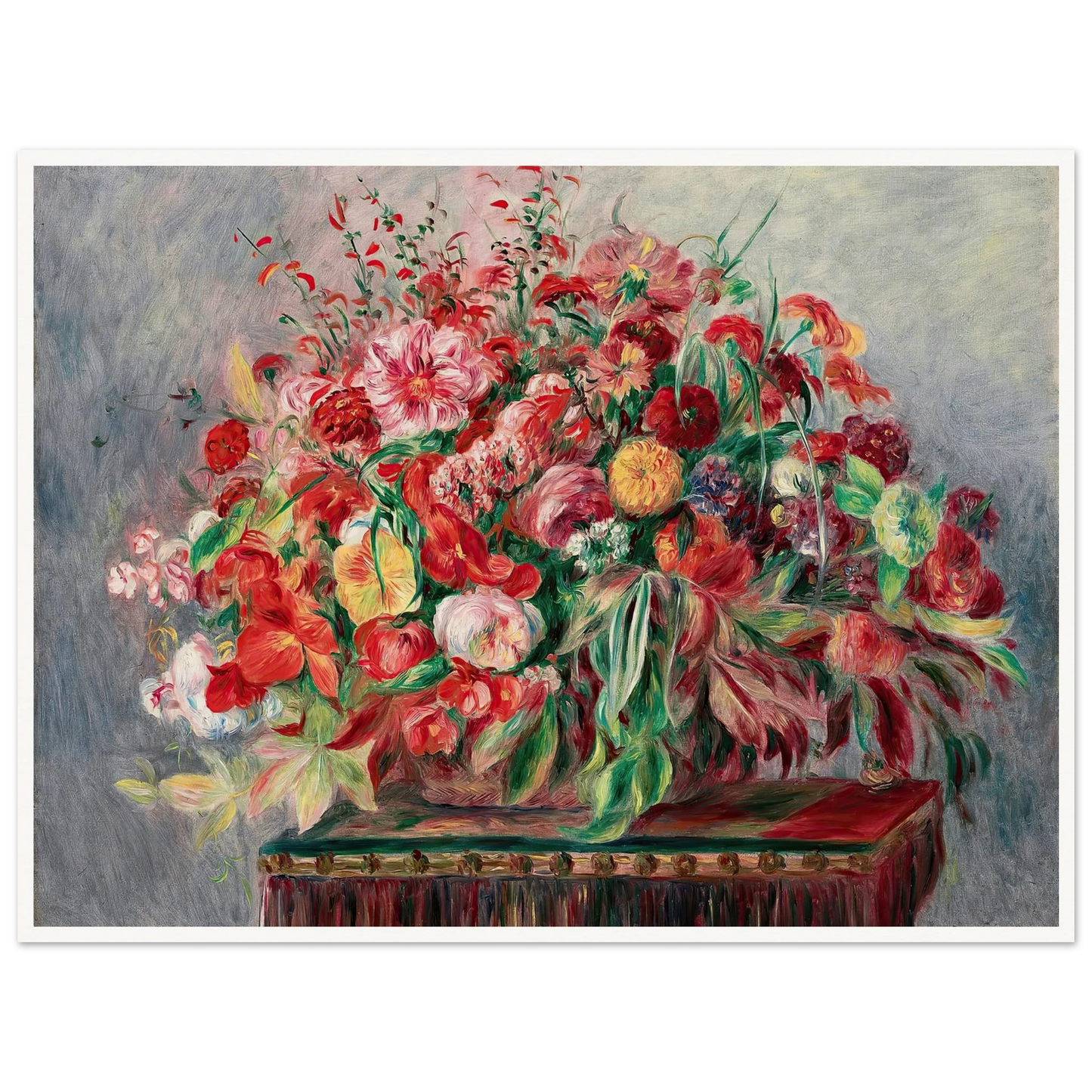 Corbeille de fleurs (1890) Art Print | Pierre Auguste Renoir - Framed Poster - 30x40 cm / 12x16″ - Black frame