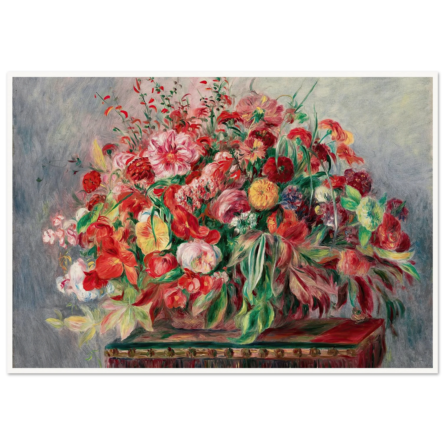 Corbeille de fleurs (1890) Art Print | Pierre Auguste Renoir - Framed Poster - 30x40 cm / 12x16″ - Black frame