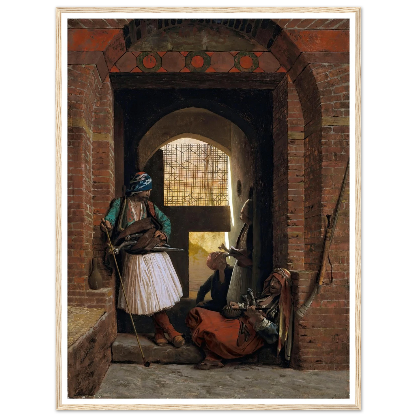 Corps de garde d’arnautes au Caire (1861.) Art Print | Jean Leon Gerome - Framed Poster - 30x40 cm / 12x16″ - Black frame