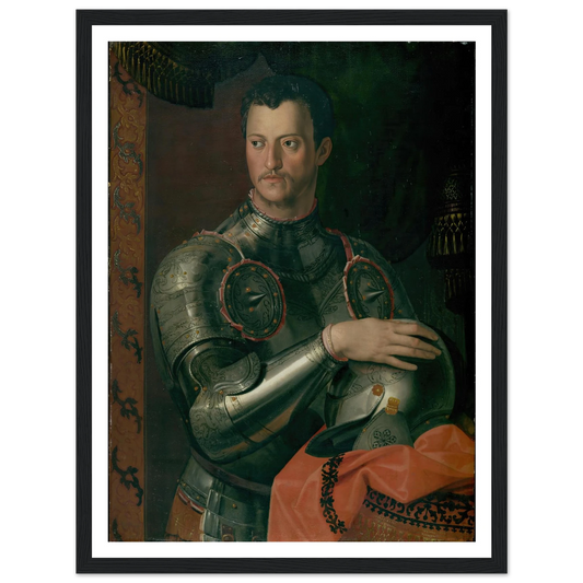 Cosimo I De’ Medici (1519–1574) Art Print | Agnolo Bronzino - Framed Poster - 30x40 cm / 12x16″ - Black frame