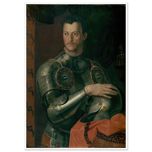 Cosimo I De’ Medici (1519–1574) Art Print | Agnolo Bronzino - Framed Poster - 30x40 cm / 12x16″ - Black frame