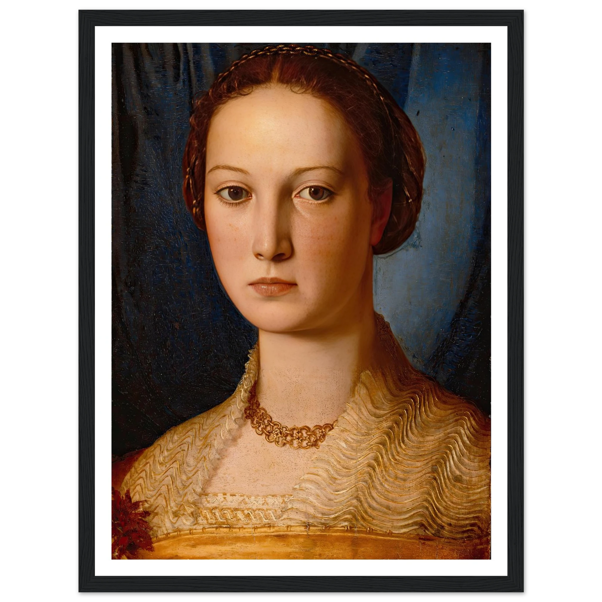 Costanza Da Sommaia (ca. 1540) Art Print | Agnolo Bronzino - Framed Poster - 30x40 cm / 12x16″ - Black frame