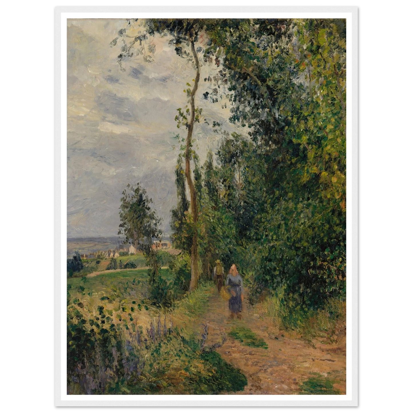 Côte des Grouettes, near Pontoise (1878) Art Print | Camille Pissarro - Framed Poster - 30x40 cm / 12x16″ - Black frame