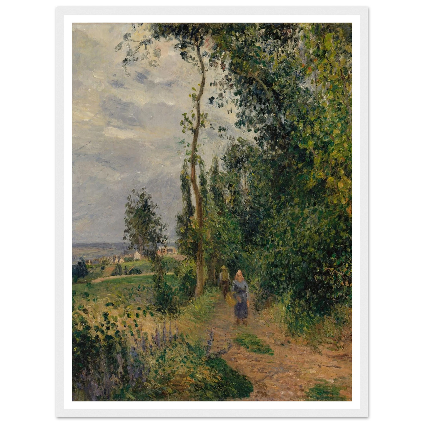 Côte des Grouettes, near Pontoise (1878) Art Print | Camille Pissarro - Framed Poster - 30x40 cm / 12x16″ - Black frame