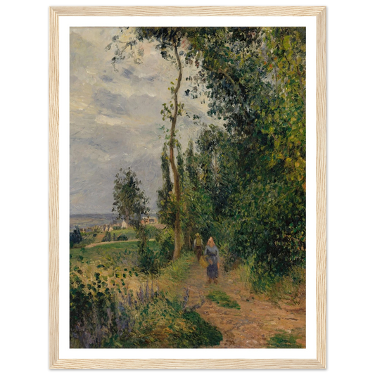 Côte des Grouettes, near Pontoise (1878) Art Print | Camille Pissarro - Framed Poster - 30x40 cm / 12x16″ - Black frame