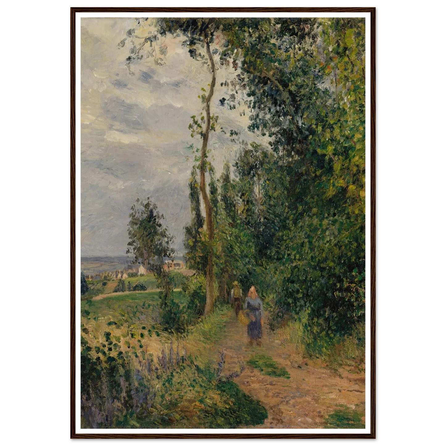 Côte des Grouettes, near Pontoise (1878) Art Print | Camille Pissarro - Framed Poster - 30x40 cm / 12x16″ - Black frame