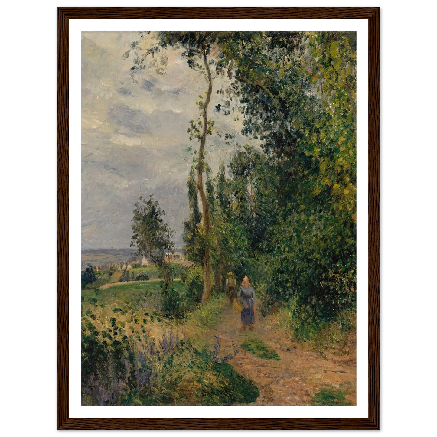 Côte des Grouettes, near Pontoise (1878) Art Print | Camille Pissarro - Framed Poster - 30x40 cm / 12x16″ - Black frame