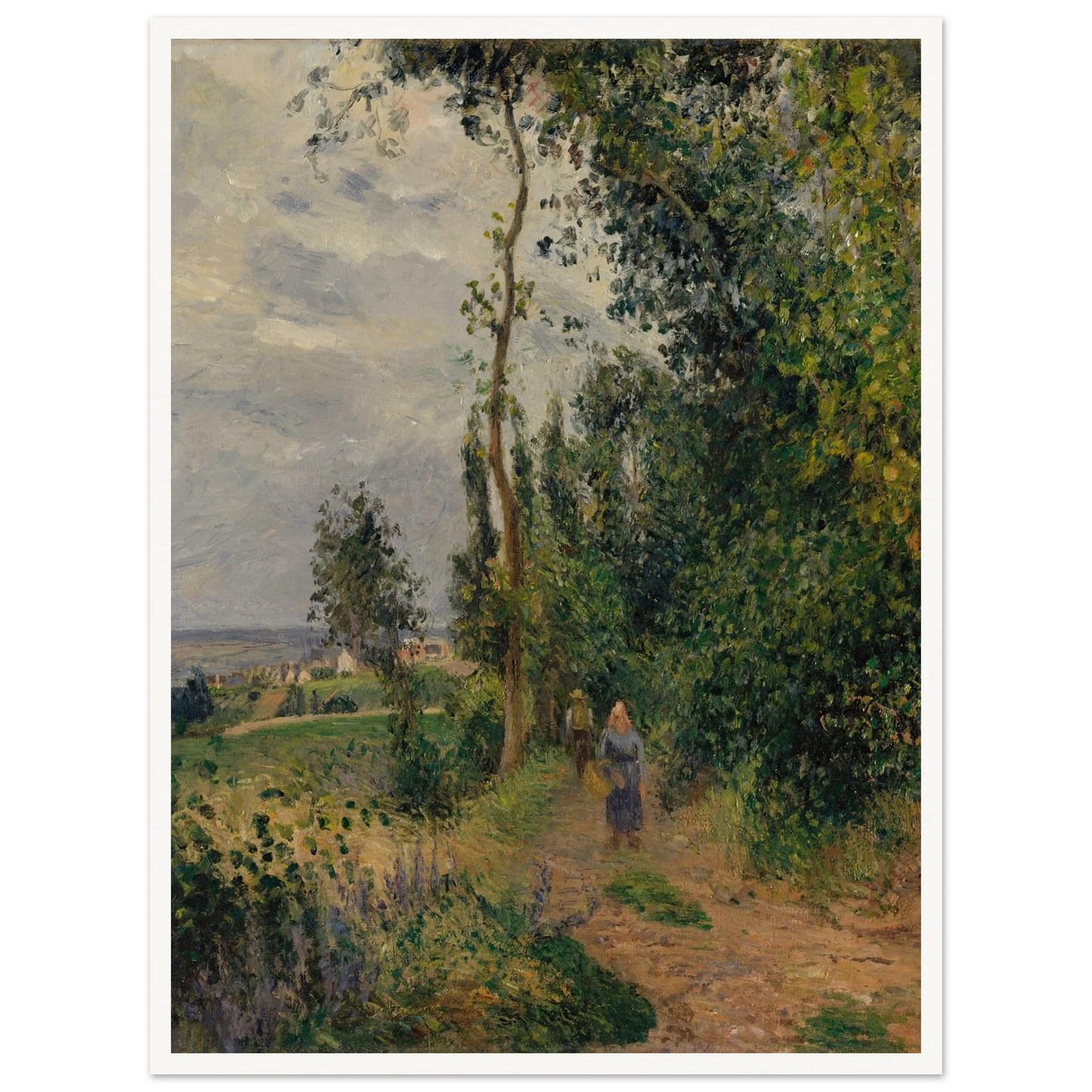 Côte des Grouettes, near Pontoise (1878) Art Print | Camille Pissarro - Framed Poster - 30x40 cm / 12x16″ - Black frame