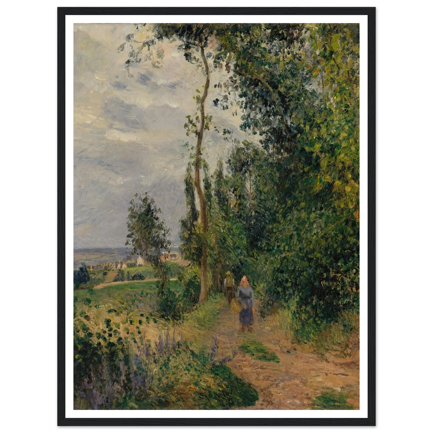 Côte des Grouettes, near Pontoise (1878) Art Print | Camille Pissarro - Framed Poster - 30x40 cm / 12x16″ - Black frame